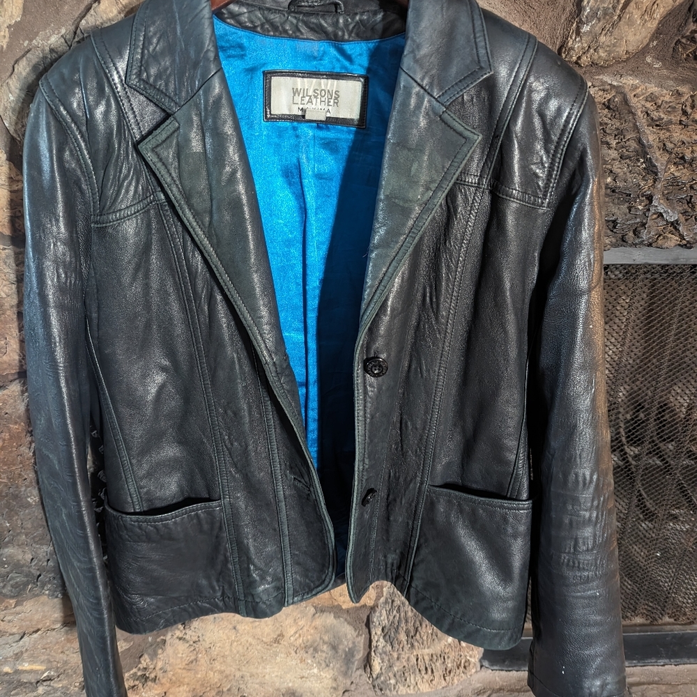 Wilson’s Leather Maxima Women’s Genuine Soft Leather Jacket Size Large Moto